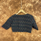 Ikat Riwayaat Black Coloured Ikat Cotton Ready to Wear Blouse - kapda Tailor | Grocsy