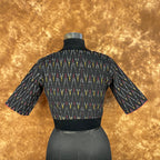 Ikat Riwayaat Black Coloured Ikat Cotton Ready to Wear Blouse - kapda Tailor | Grocsy