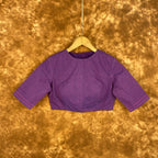 Nebula Fade Purple Coloured Handloom Cotton Ready to Wear Blouse - kapda Tailor | Grocsy