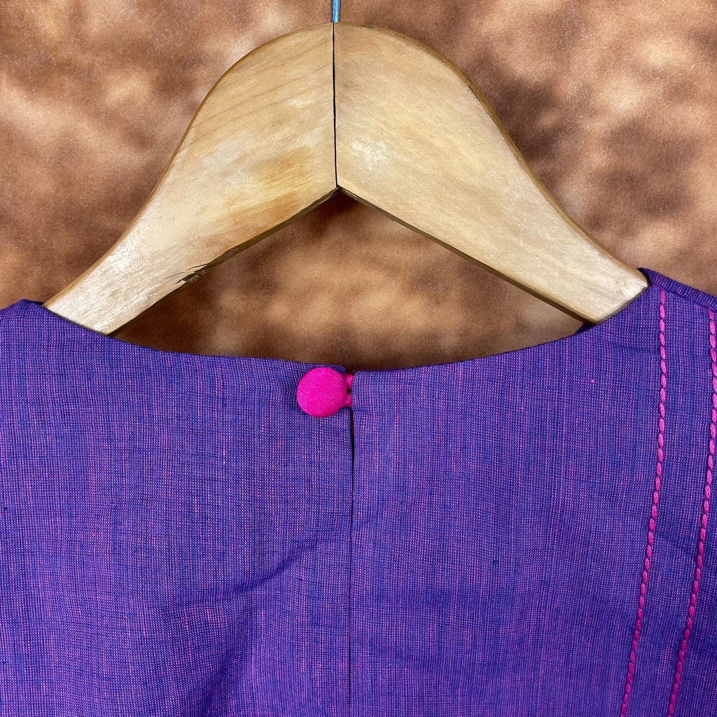 Nebula Fade Purple Coloured Handloom Cotton Ready to Wear Blouse - kapda Tailor | Grocsy