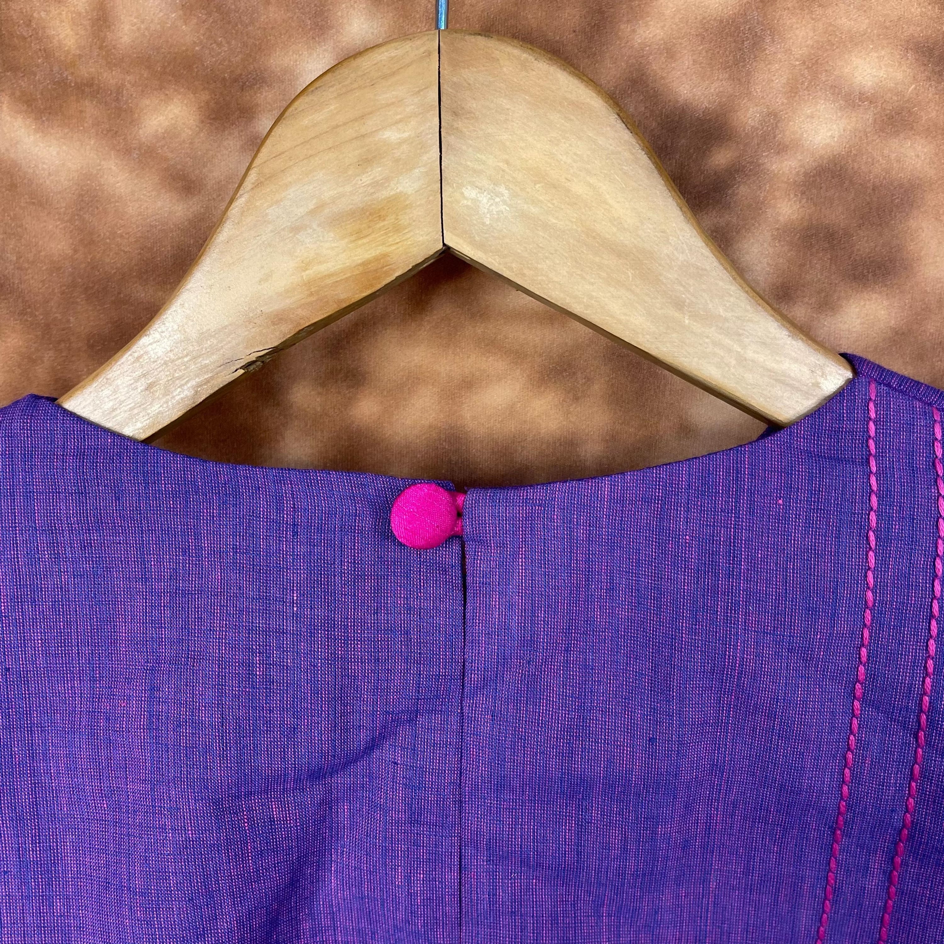 Nebula Fade Purple Coloured Handloom Cotton Ready to Wear Blouse - kapda Tailor | Grocsy