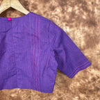 Nebula Fade Purple Coloured Handloom Cotton Ready to Wear Blouse - kapda Tailor | Grocsy