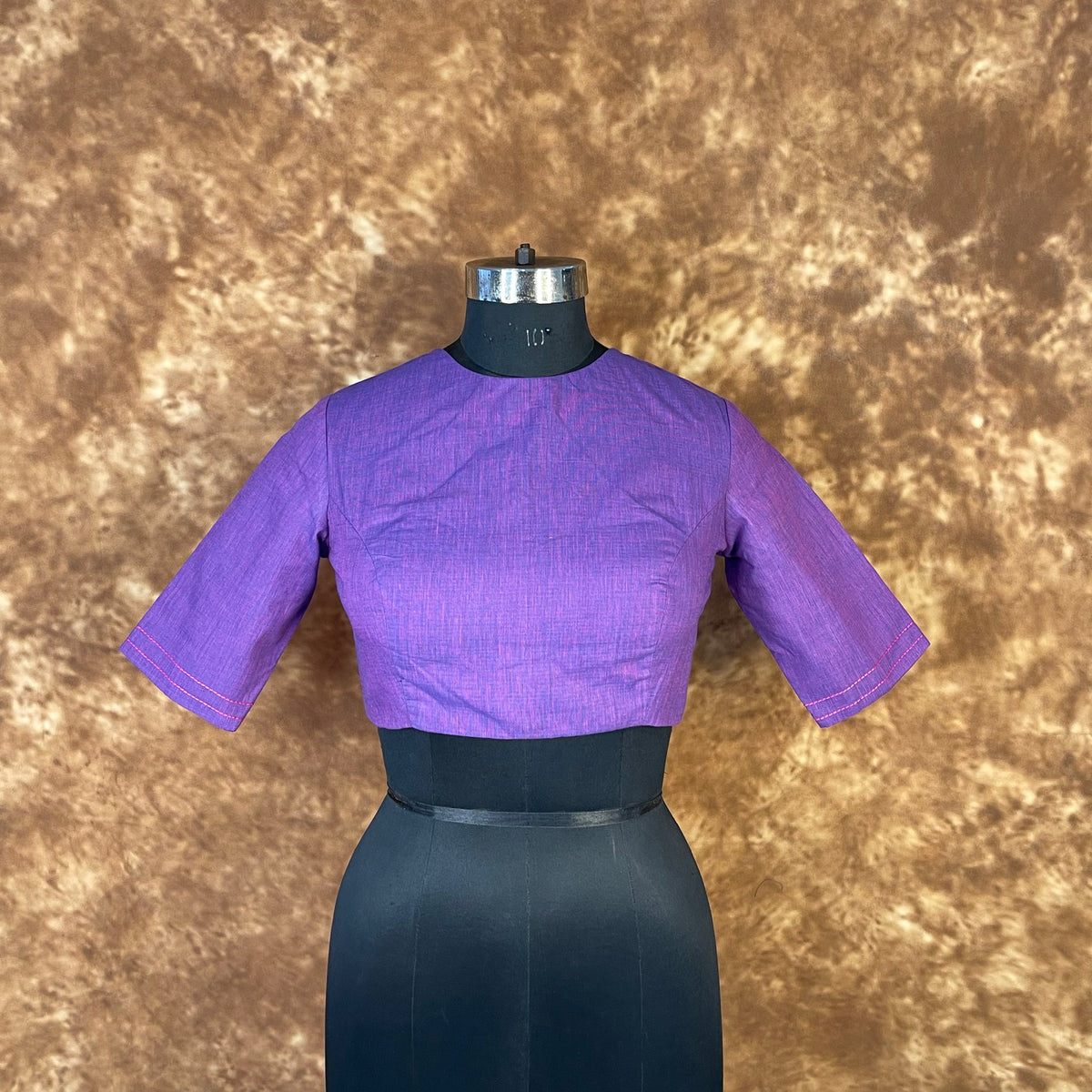 Nebula Fade Purple Coloured Handloom Cotton Ready to Wear Blouse - kapda Tailor | Grocsy