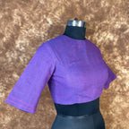 Nebula Fade Purple Coloured Handloom Cotton Ready to Wear Blouse - kapda Tailor | Grocsy