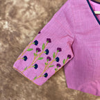 Candy Floss Desire Pink Coloured Slub Cotton Ready to Wear Blouse - kapda Tailor | Grocsy