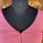 Candy Floss Desire Pink Coloured Slub Cotton Ready to Wear Blouse - kapda Tailor | Grocsy