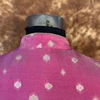 Mann Mohanaa Pink Coloured Chanderi Broket Ready to Wear Blouse - kapda Tailor | Grocsy