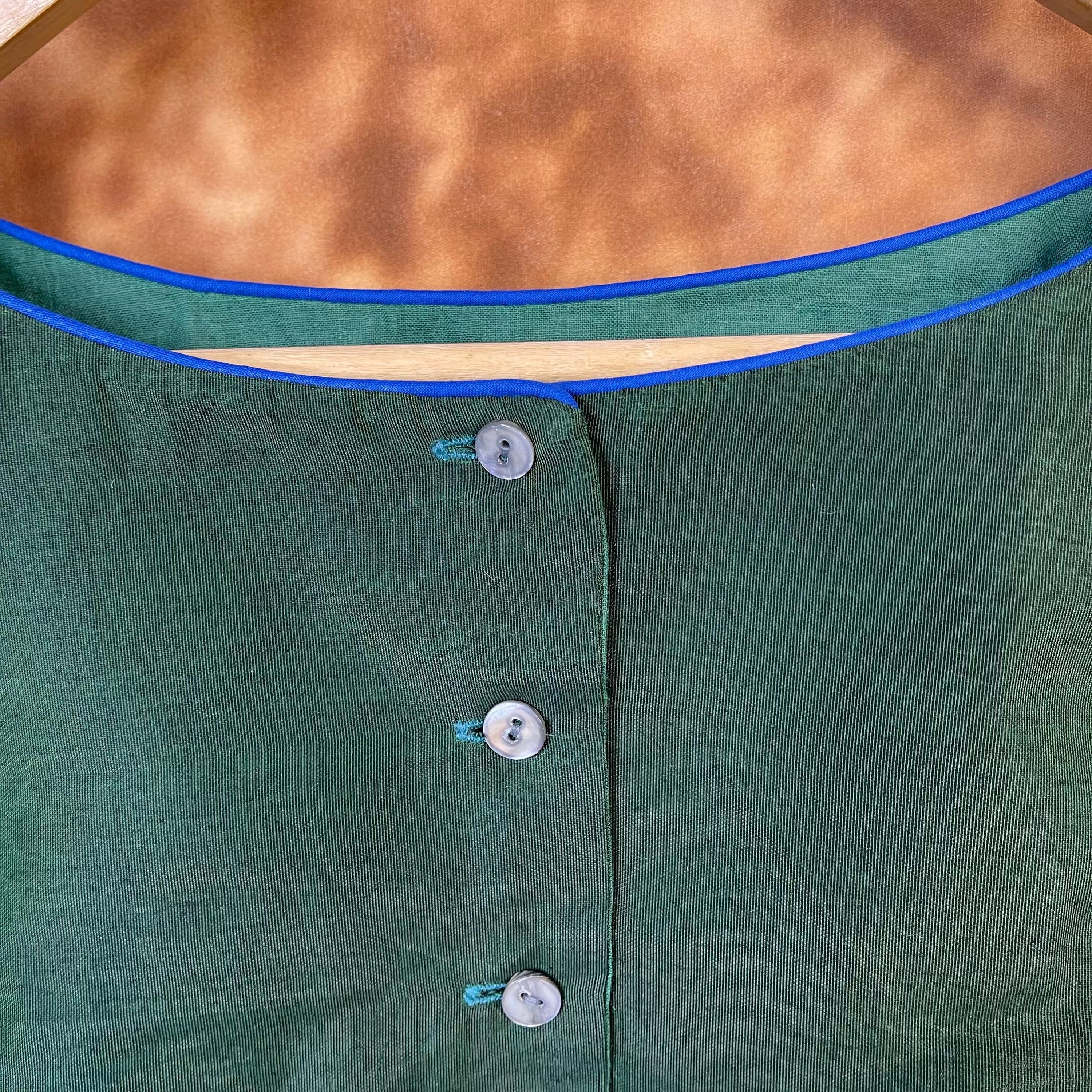 Hari Bhari Zindagi Green Coloured Chanderi Ready to Wear Blouse - kapda Tailor | Grocsy