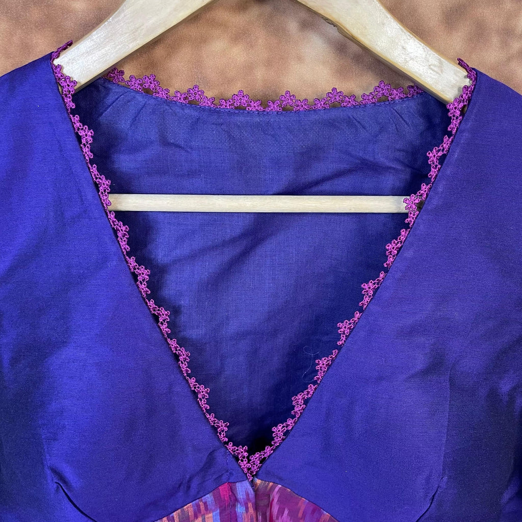 Khwaabon Ka Jharokha Blue Coloured Cotton Silk /Silk Ready to Wear Blouse - kapda Tailor | Grocsy