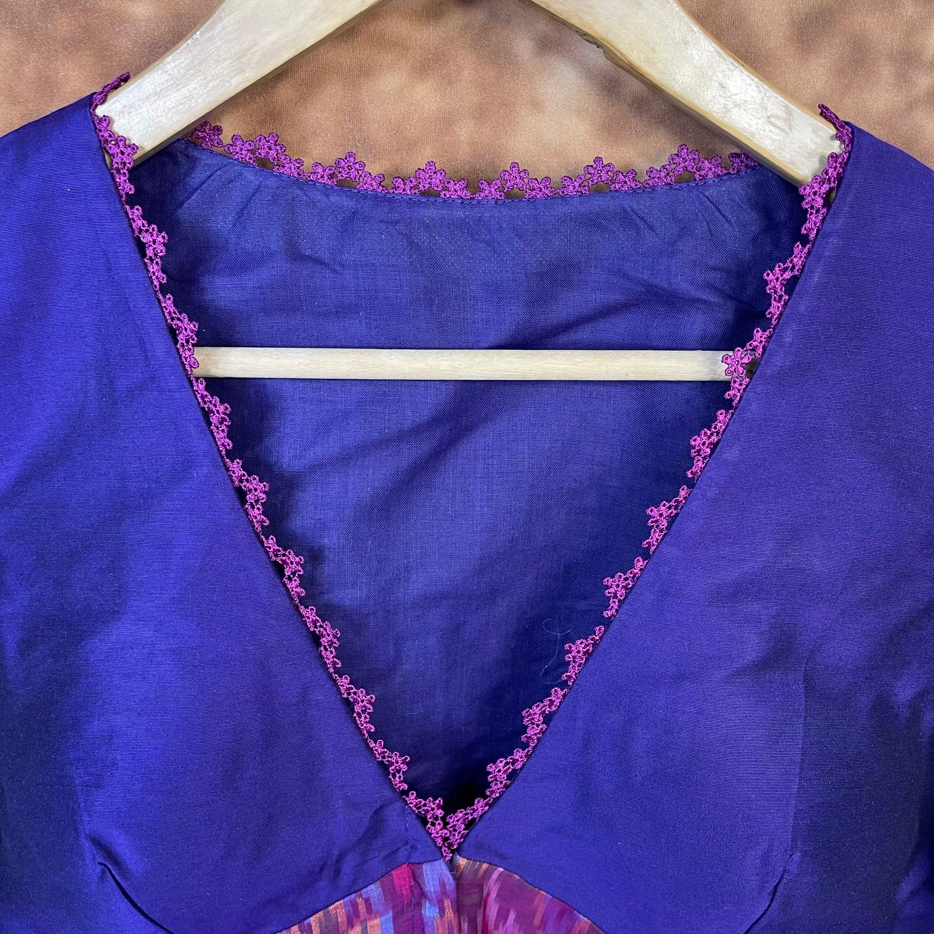 Khwaabon Ka Jharokha Blue Coloured Cotton Silk /Silk Ready to Wear Blouse - kapda Tailor | Grocsy