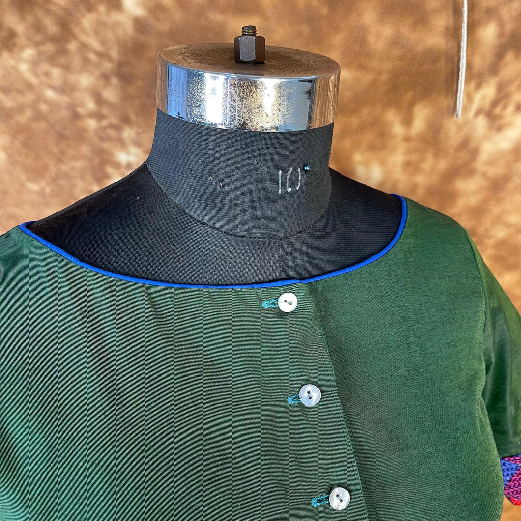 Hari Bhari Zindagi Green Coloured Chanderi Ready to Wear Blouse - kapda Tailor | Grocsy