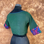 Hari Bhari Zindagi Green Coloured Chanderi Ready to Wear Blouse - kapda Tailor | Grocsy