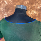 Hari Bhari Zindagi Green Coloured Chanderi Ready to Wear Blouse - kapda Tailor | Grocsy