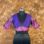 Khwaabon Ka Jharokha Blue Coloured Cotton Silk /Silk Ready to Wear Blouse - kapda Tailor | Grocsy