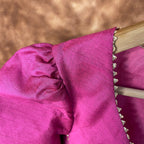 Punchy Pink Pink Coloured Chanderi Silk Ready to Wear Blouse - kapda Tailor | Grocsy