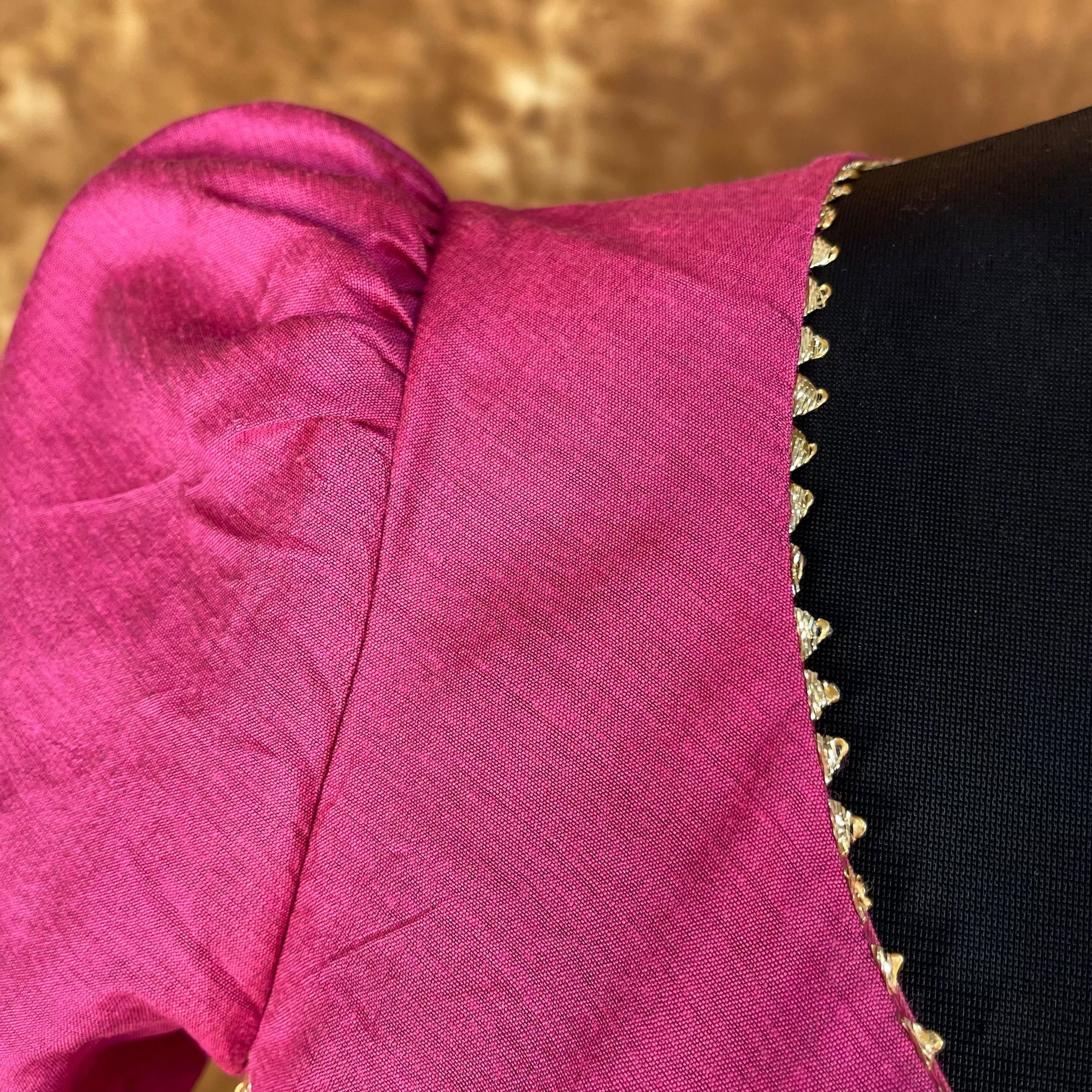 Punchy Pink Pink Coloured Chanderi Silk Ready to Wear Blouse - kapda Tailor | Grocsy