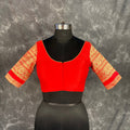 Suhaagan ki Laali Red Coloured Silk /Brocket Ready to Wear Blouse - kapda Tailor | Grocsy