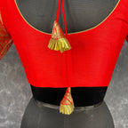 Suhaagan ki Laali Red Coloured Silk /Brocket Ready to Wear Blouse - kapda Tailor | Grocsy