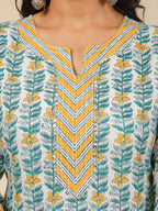 Aramya Straight Soft Cotton Floral Print Women's Kurta - White | Grocsy