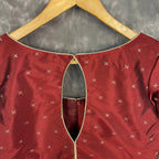 Matargashti Maroon Coloured Silk Ready to Wear Blouse - kapda Tailor | Grocsy