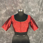 Matargashti Maroon Coloured Silk Ready to Wear Blouse - kapda Tailor | Grocsy