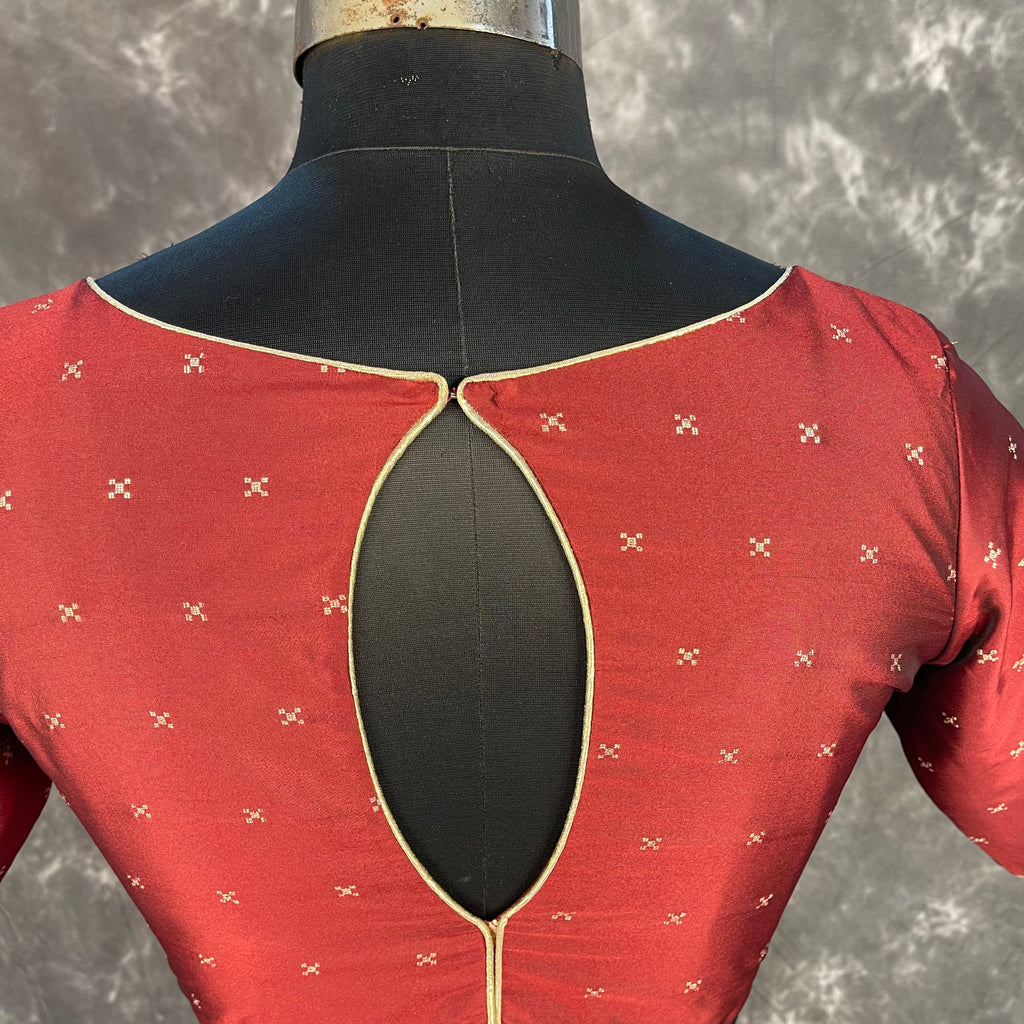 Matargashti Maroon Coloured Silk Ready to Wear Blouse - kapda Tailor | Grocsy