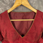 Ehsaas Maroon Coloured Silk Ready to Wear Blouse - kapda Tailor | Grocsy