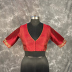 Ehsaas Maroon Coloured Silk Ready to Wear Blouse - kapda Tailor | Grocsy
