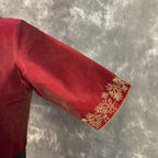 Ehsaas Maroon Coloured Silk Ready to Wear Blouse - kapda Tailor | Grocsy