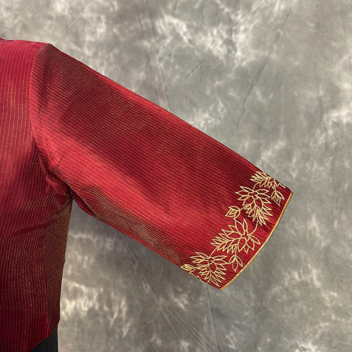Ehsaas Maroon Coloured Silk Ready to Wear Blouse - kapda Tailor | Grocsy