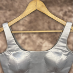 Shades of Stars Silver Coloured Brocket Ready to Wear Blouse - kapda Tailor | Grocsy