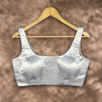 Shades of Stars Silver Coloured Brocket Ready to Wear Blouse - kapda Tailor | Grocsy