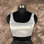 Shades of Stars Silver Coloured Brocket Ready to Wear Blouse - kapda Tailor | Grocsy