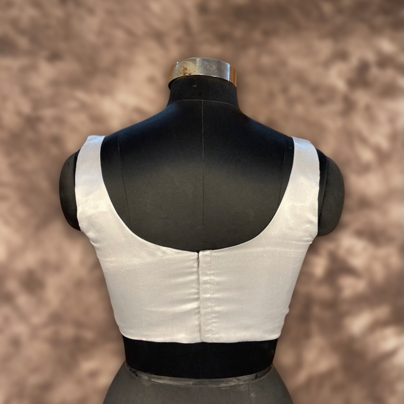 Shades of Stars Silver Coloured Brocket Ready to Wear Blouse - kapda Tailor | Grocsy
