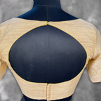 Gleaming Glow Gold Coloured Silk Ready to Wear Blouse - kapda Tailor | Grocsy