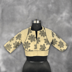 Baadal Ki Chaoon Beige Coloured Cota Cotton/Jute Cotton Ready to Wear Blouse - kapda Tailor | Grocsy