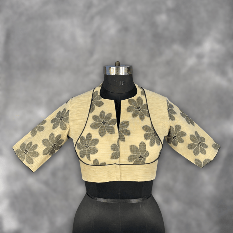 Baadal Ki Chaoon Beige Coloured Cota Cotton/Jute Cotton Ready to Wear Blouse - kapda Tailor | Grocsy