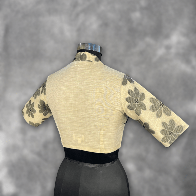 Baadal Ki Chaoon Beige Coloured Cota Cotton/Jute Cotton Ready to Wear Blouse - kapda Tailor | Grocsy