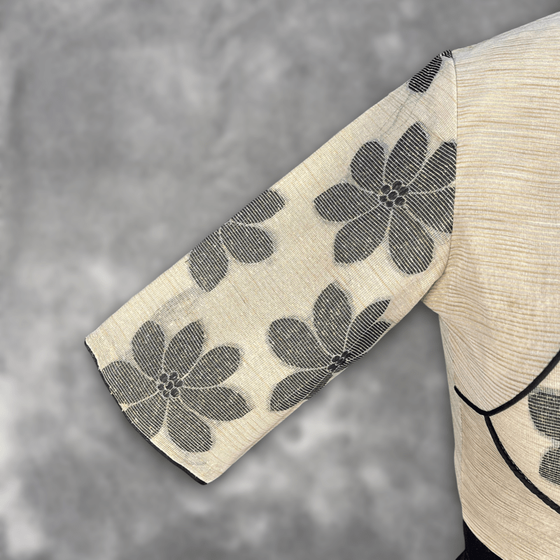 Baadal Ki Chaoon Beige Coloured Cota Cotton/Jute Cotton Ready to Wear Blouse - kapda Tailor | Grocsy