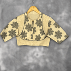 Baadal Ki Chaoon Beige Coloured Cota Cotton/Jute Cotton Ready to Wear Blouse - kapda Tailor | Grocsy