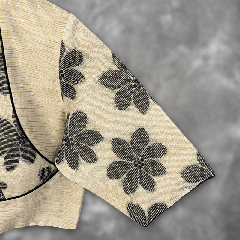 Baadal Ki Chaoon Beige Coloured Cota Cotton/Jute Cotton Ready to Wear Blouse - kapda Tailor | Grocsy