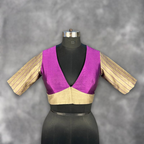 Lavender Love Lavender Coloured Silk & Chanderi Ready to Wear Blouse - kapda Tailor | Grocsy