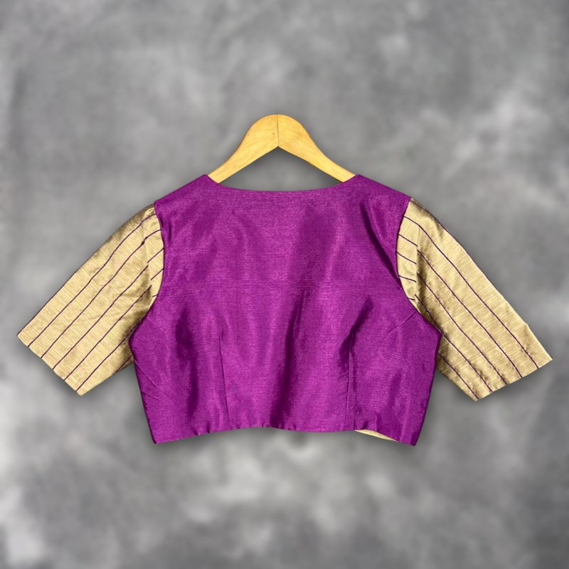 Lavender Love Lavender Coloured Silk & Chanderi Ready to Wear Blouse - kapda Tailor | Grocsy