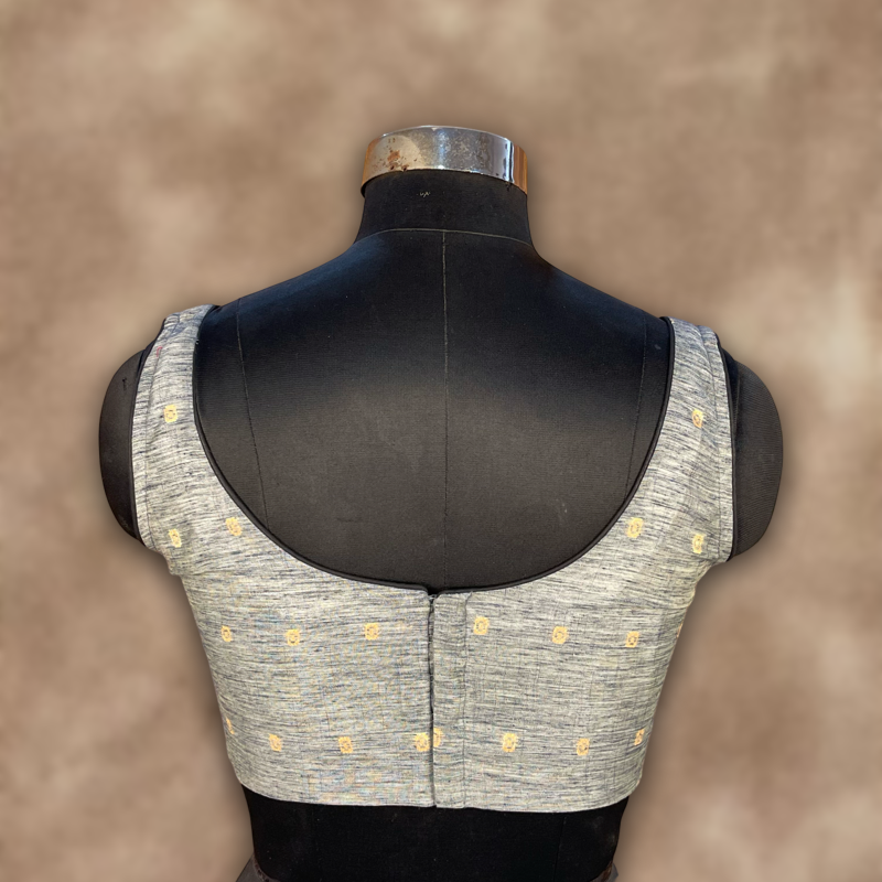 Fabulous Buta Grey Coloured Chanderi Silk Ready to Wear Blouse - kapda Tailor | Grocsy