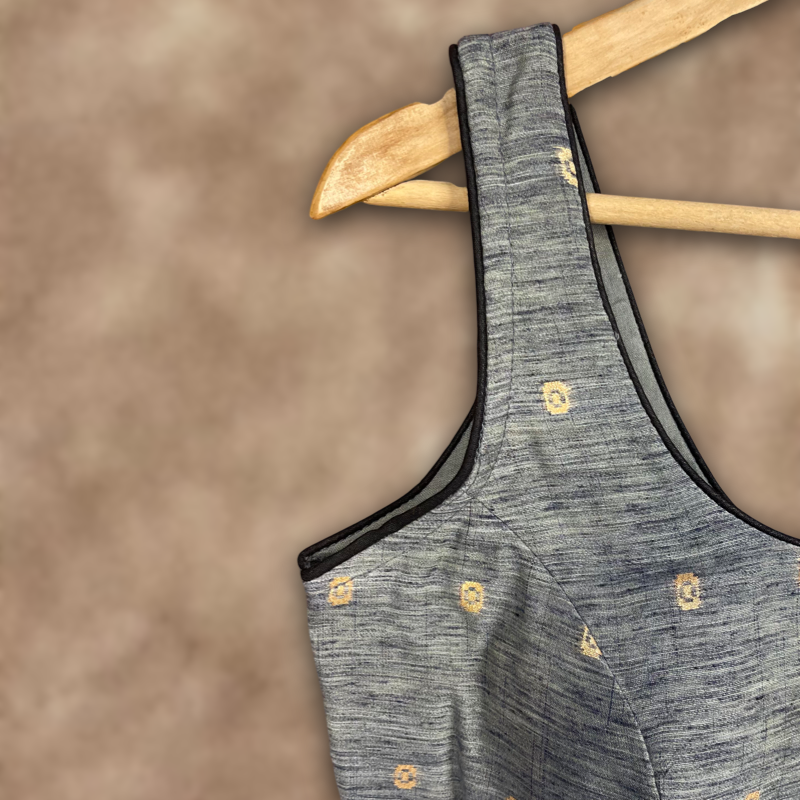 Fabulous Buta Grey Coloured Chanderi Silk Ready to Wear Blouse - kapda Tailor | Grocsy