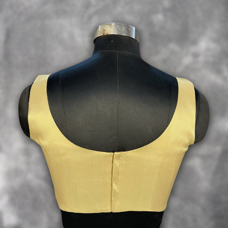 Swarn Vastra Gold Coloured Brocket Ready to Wear Blouse - kapda Tailor | Grocsy