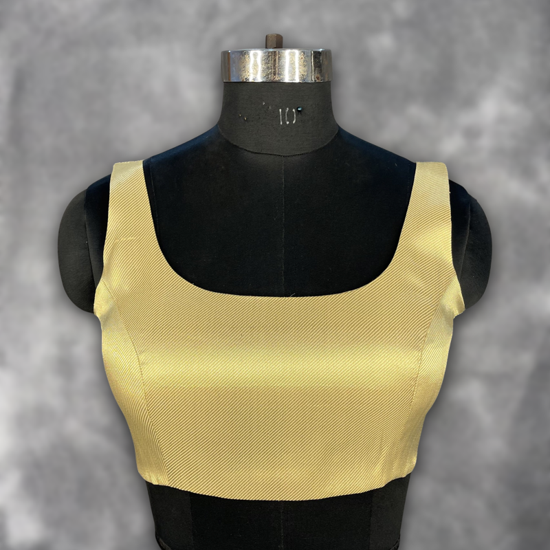 Swarn Vastra Gold Coloured Brocket Ready to Wear Blouse - kapda Tailor | Grocsy