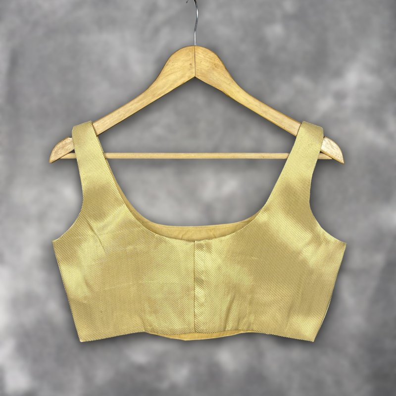 Swarn Vastra Gold Coloured Brocket Ready to Wear Blouse - kapda Tailor | Grocsy