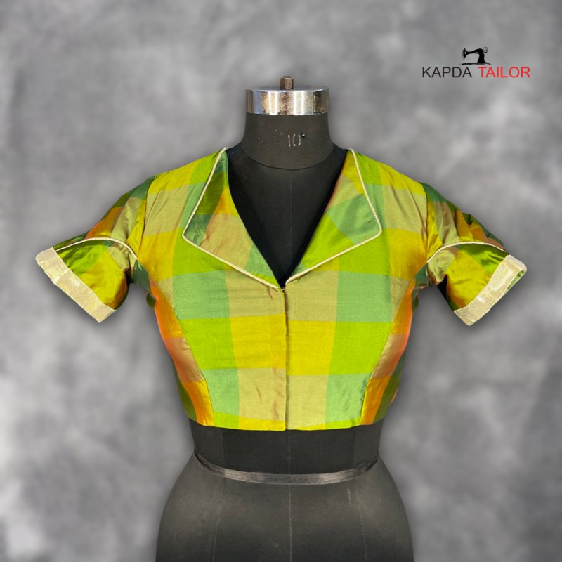 Roohani Resham Green Coloured Silk Ready to Wear Blouse - kapda Tailor | Grocsy