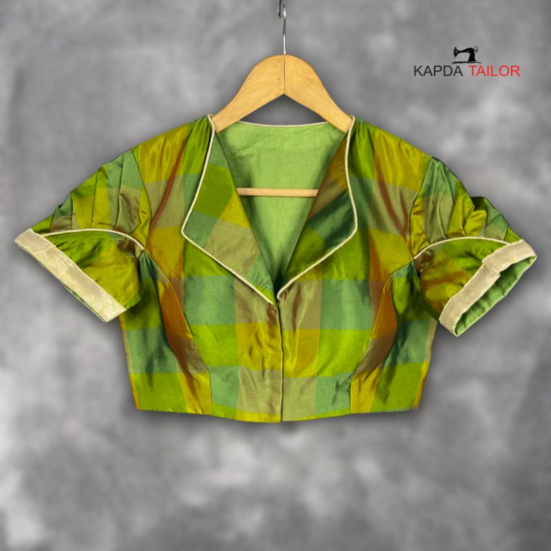 Roohani Resham Green Coloured Silk Ready to Wear Blouse - kapda Tailor | Grocsy